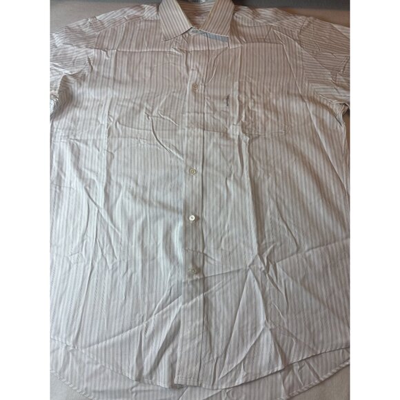 Faconnable Mens Blue & White Striped Button-Down Shirt Size L 16.5 - Picture 2 of 11